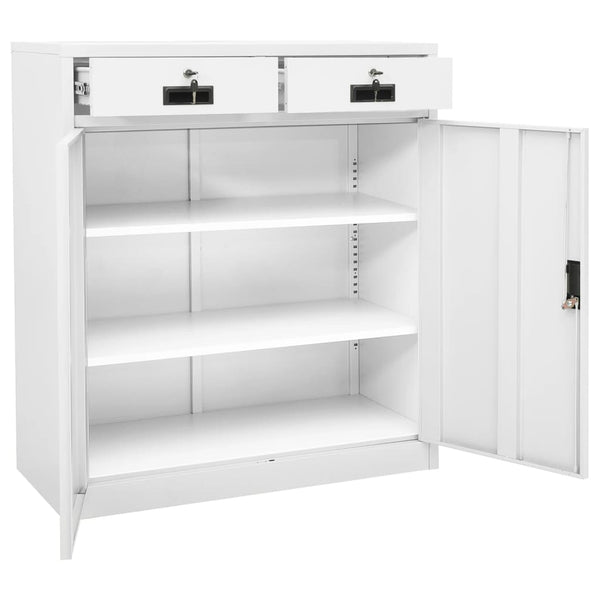 Weißer Büroschrank Haven 90x40x102cm (Stahl)