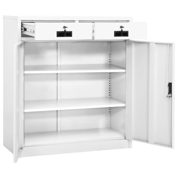 Weißer Büroschrank Haven 90x40x102cm (Stahl)