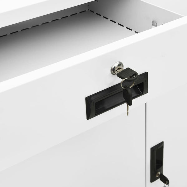 Weißer Büroschrank Haven 90x40x102cm (Stahl)