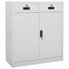 Hellgrauer Büroschrank Haven 90x40x102cm (Stahl)