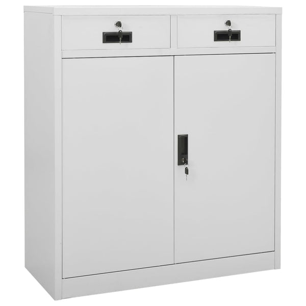 Hellgrauer Büroschrank Haven 90x40x102cm (Stahl)