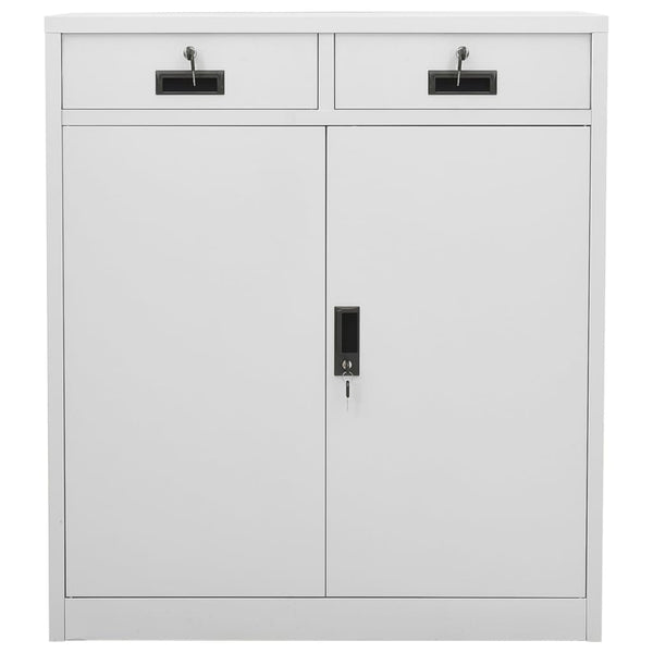 Hellgrauer Büroschrank Haven 90x40x102cm (Stahl)