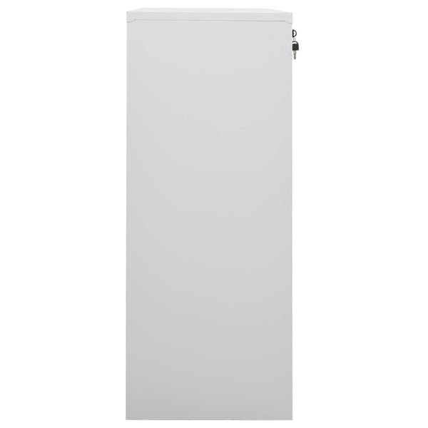 Hellgrauer Büroschrank Haven 90x40x102cm (Stahl)