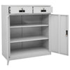 Hellgrauer Büroschrank Haven 90x40x102cm (Stahl)