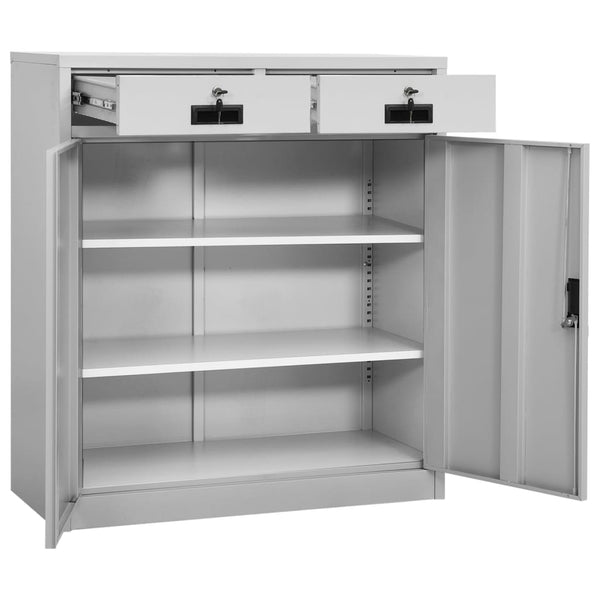Hellgrauer Büroschrank Haven 90x40x102cm (Stahl)