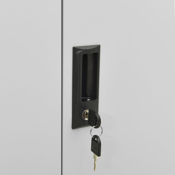 Hellgrauer Büroschrank Haven 90x40x102cm (Stahl)
