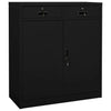 Schwarzer Büroschrank Haven 90x40x102cm (Stahl)