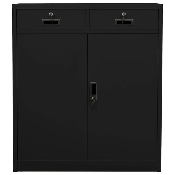 Schwarzer Büroschrank Haven 90x40x102cm (Stahl)