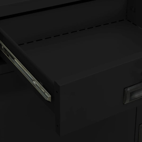 Schwarzer Büroschrank Haven 90x40x102cm (Stahl)