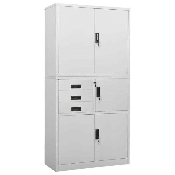 Hellgrauer Büroschrank Teglar 90x40x180cm (Stahl)