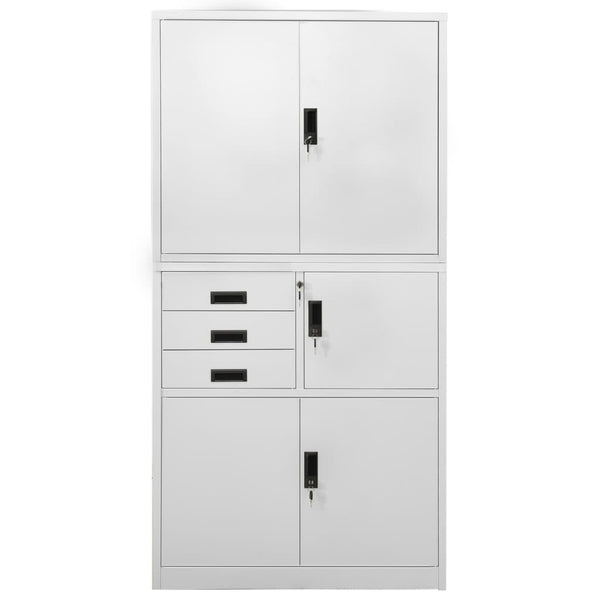 Hellgrauer Büroschrank Teglar 90x40x180cm (Stahl)