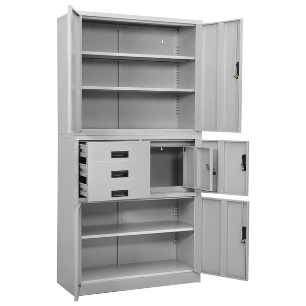 Hellgrauer Büroschrank Teglar 90x40x180cm (Stahl)