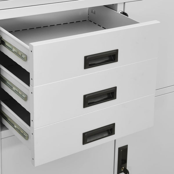 Hellgrauer Büroschrank Teglar 90x40x180cm (Stahl)