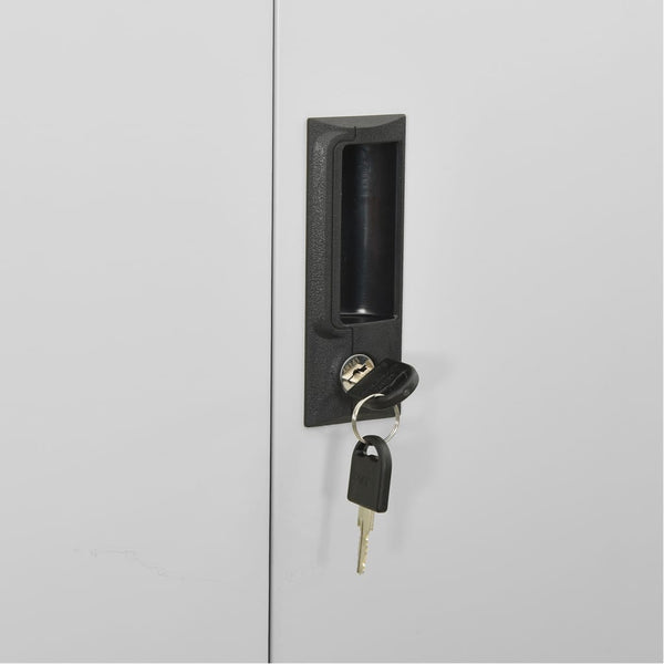 Hellgrauer Büroschrank Teglar 90x40x180cm (Stahl)