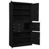 Schwarzer Aktenschrank Teglar 90x40x180cm (Stahl)