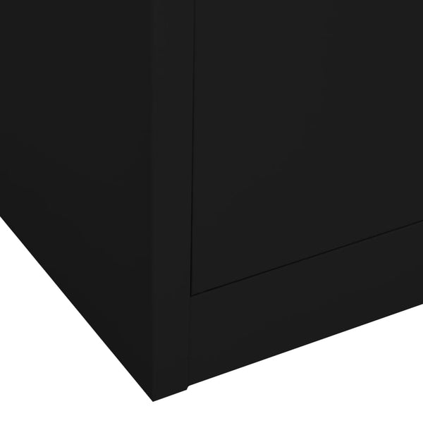 Schwarzer Aktenschrank Teglar 90x40x180cm (Stahl)