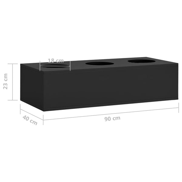 Blumenkasten Odaria für das Büro, Anthrazit, 90x40x23cm (Stahl)