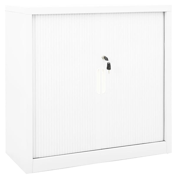 Weißer Schiebetürenschrank Bublos 90x40x90cm (Stahl)
