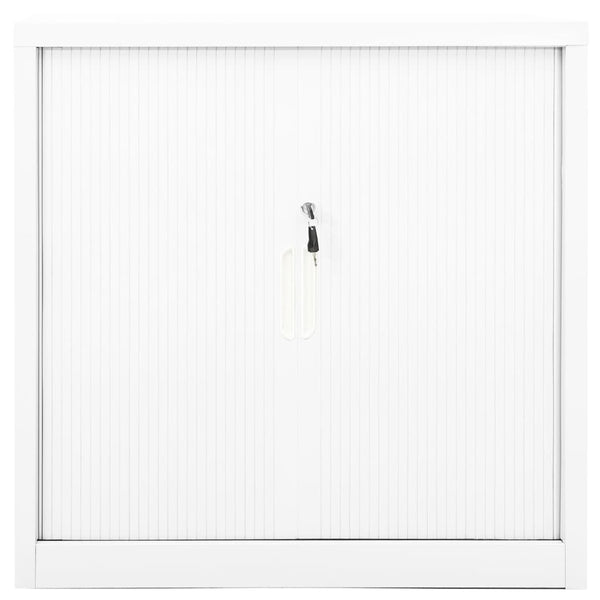Weißer Schiebetürenschrank Bublos 90x40x90cm (Stahl)