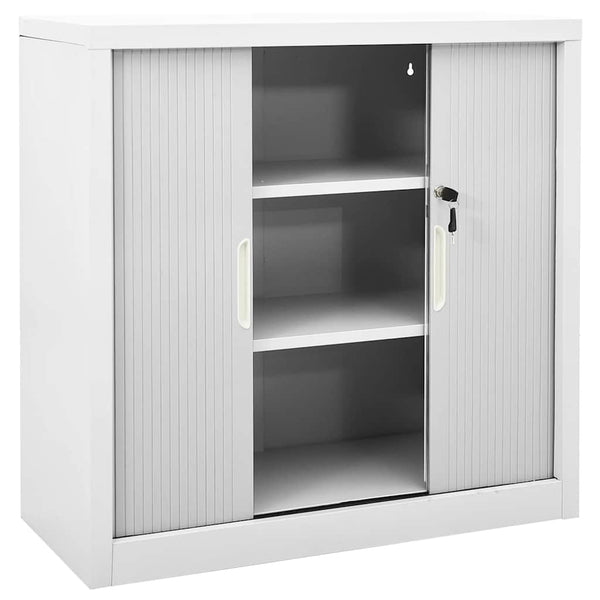 Grauer Schiebetürenschrank Bublos 90x40x90cm (Stahl)