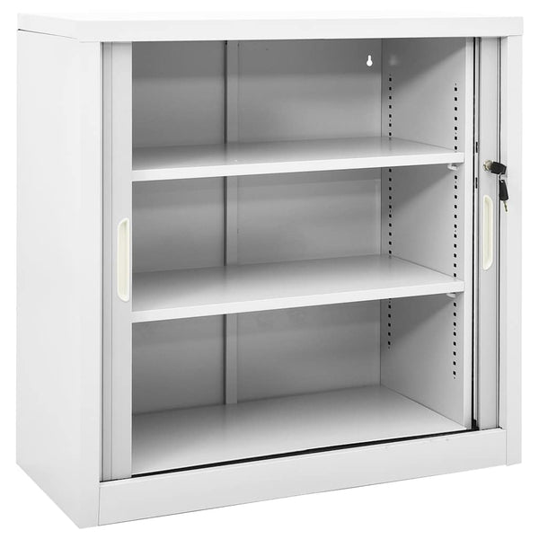 Grauer Schiebetürenschrank Bublos 90x40x90cm (Stahl)