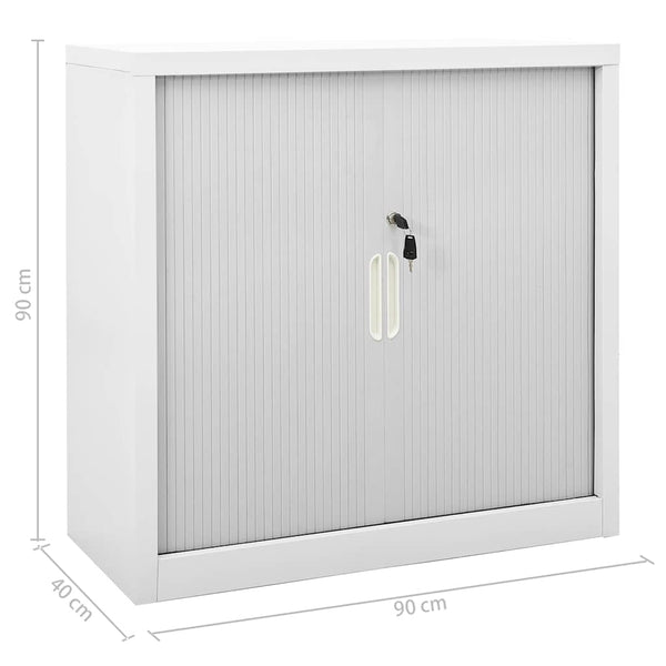 Grauer Schiebetürenschrank Bublos 90x40x90cm (Stahl)