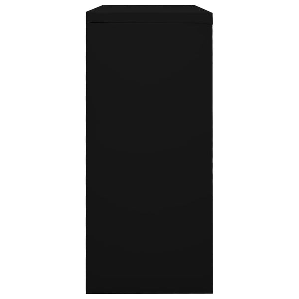 Schwarzer Schwebetürenschrank Bublos 90x40x90cm (Stahl)