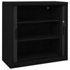 Schwarzer Schwebetürenschrank Bublos 90x40x90cm (Stahl)