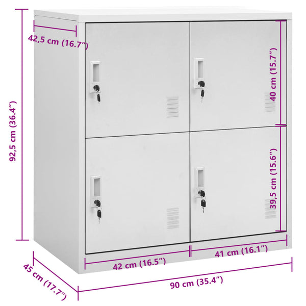 Plostina hellgrauer Kleiderschrank 90x45x92,5cm (Stahl)