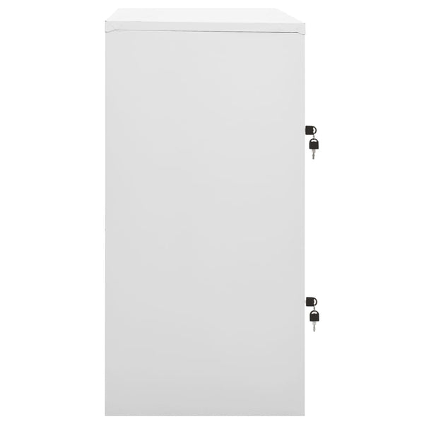 Hellgrau-rot 90x45x92,5cm Garderobenschrank Plostina (Stahl)