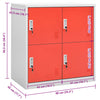 Hellgrau-rot 90x45x92,5cm Garderobenschrank Plostina (Stahl)