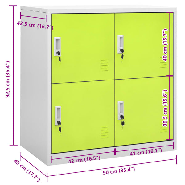 Hellgrauer Kleiderschrank Plostina grün 90x45x92,5cm (Stahl)