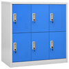 Kleiderschrank Plostina, hellgrau und blau, Maße 90x45x92,5cm (Stahl)