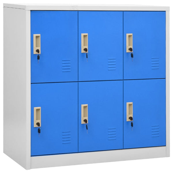 Kleiderschrank Plostina, hellgrau und blau, Maße 90x45x92,5cm (Stahl)