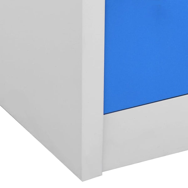 Kleiderschrank Plostina, hellgrau und blau, Maße 90x45x92,5cm (Stahl)