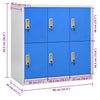 Kleiderschrank Plostina, hellgrau und blau, Maße 90x45x92,5cm (Stahl)