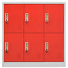 Plostina Kleiderschrank 90x45x92,5cm hellgrau-rot (Stahl)