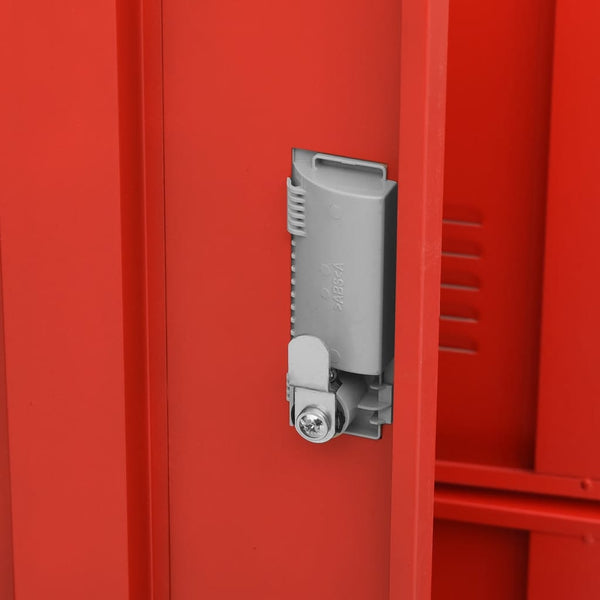 Plostina Kleiderschrank 90x45x92,5cm hellgrau-rot (Stahl)