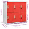 Plostina Kleiderschrank 90x45x92,5cm hellgrau-rot (Stahl)