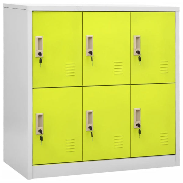Plostina Kleiderschrank 90x45x92,5cm (Stahl) hellgrau und grün