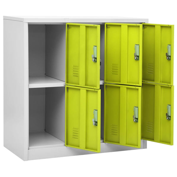 Plostina Kleiderschrank 90x45x92,5cm (Stahl) hellgrau und grün