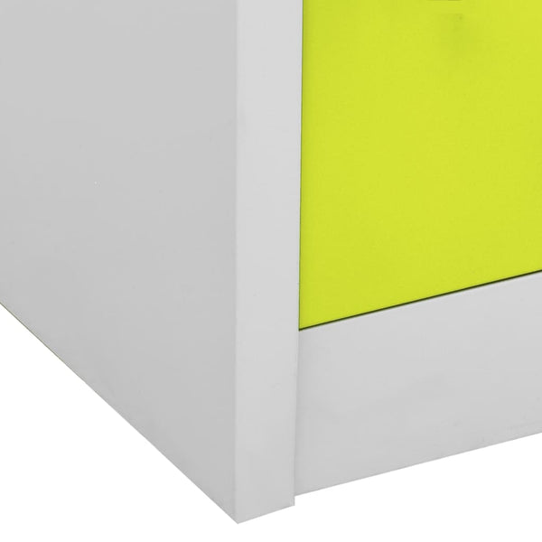 Plostina Kleiderschrank 90x45x92,5cm (Stahl) hellgrau und grün