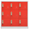 Kleiderspind Plostina hellgrau und rot 90x45x92,5cm (Stahl)