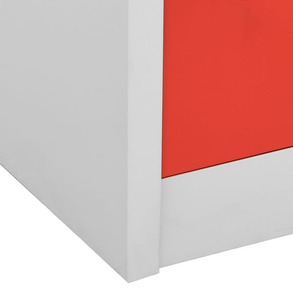 Kleiderspind Plostina hellgrau und rot 90x45x92,5cm (Stahl)