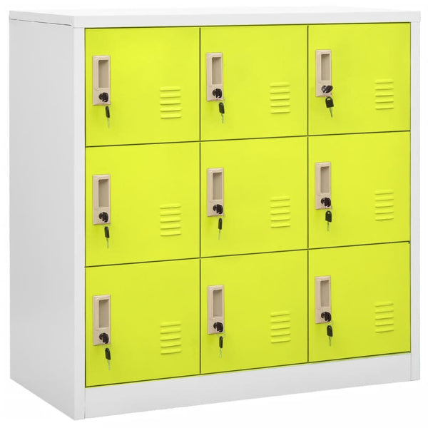 Kleiderschrank Plostina hellgrau und grün 90x45x92,5cm (Stahl)