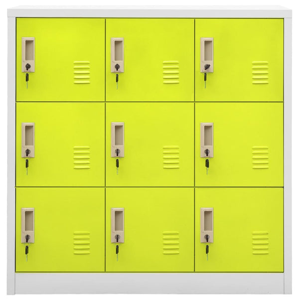 Kleiderschrank Plostina hellgrau und grün 90x45x92,5cm (Stahl)