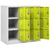 Kleiderschrank Plostina hellgrau und grün 90x45x92,5cm (Stahl)