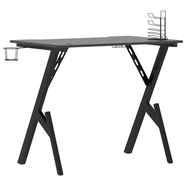 Schwarzer Spieltisch mit y-förmigen Beinen Dumea 90x60x75cm