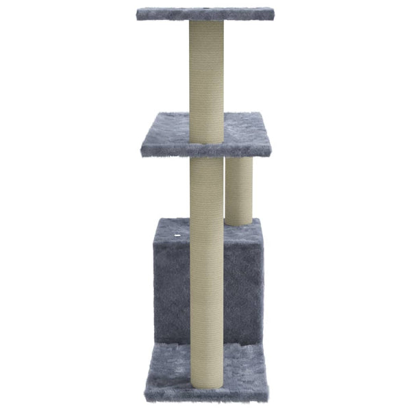 Hellgrauer Katzenkratzbaum mit Sisal-Kratzsäulen Pietraru 70cm