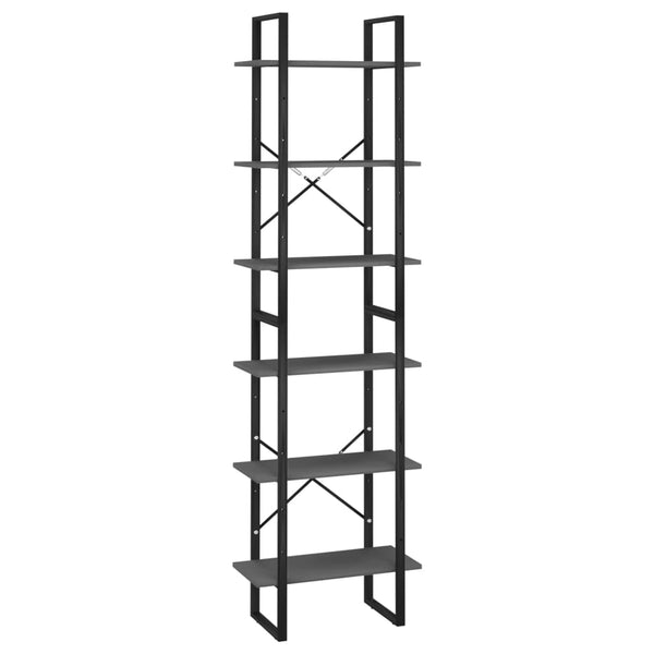 Graues Lagerregal Pepino 60x30x210cm (Holz)